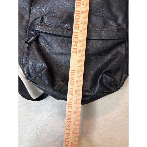 Adidas Black Faux Leather Backpack With Dual Zipper Pockets - Picture 7 of 8